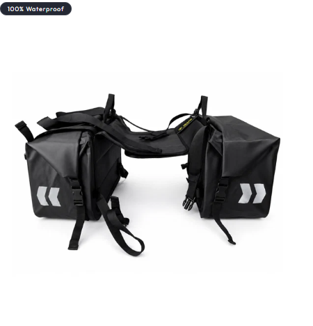 TAANC Terra Series Waterproof Motorcycle Saddle Bags 30L X 2- Adventure Touring Side Luggage Bags - Black