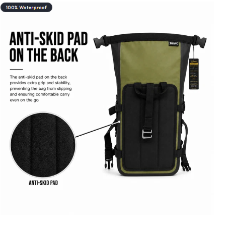 TAANC Terra Series Multi Use Adventure Bag 8L - Waterproof Motorcycle Crash Bar / Tail / Rear Rack Bag Green Black