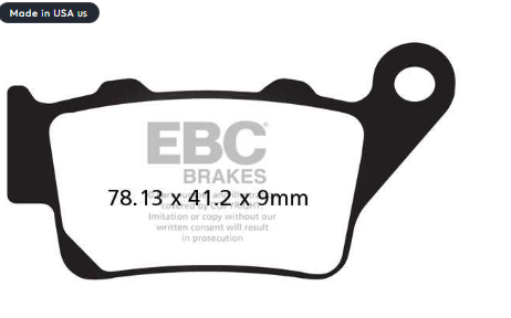 EBC BRAKE PAD - Rear ( Double-H™ Sintered ) Brake Pads - FA213HH Fully Sintered - EBC ( PACK OF 1)