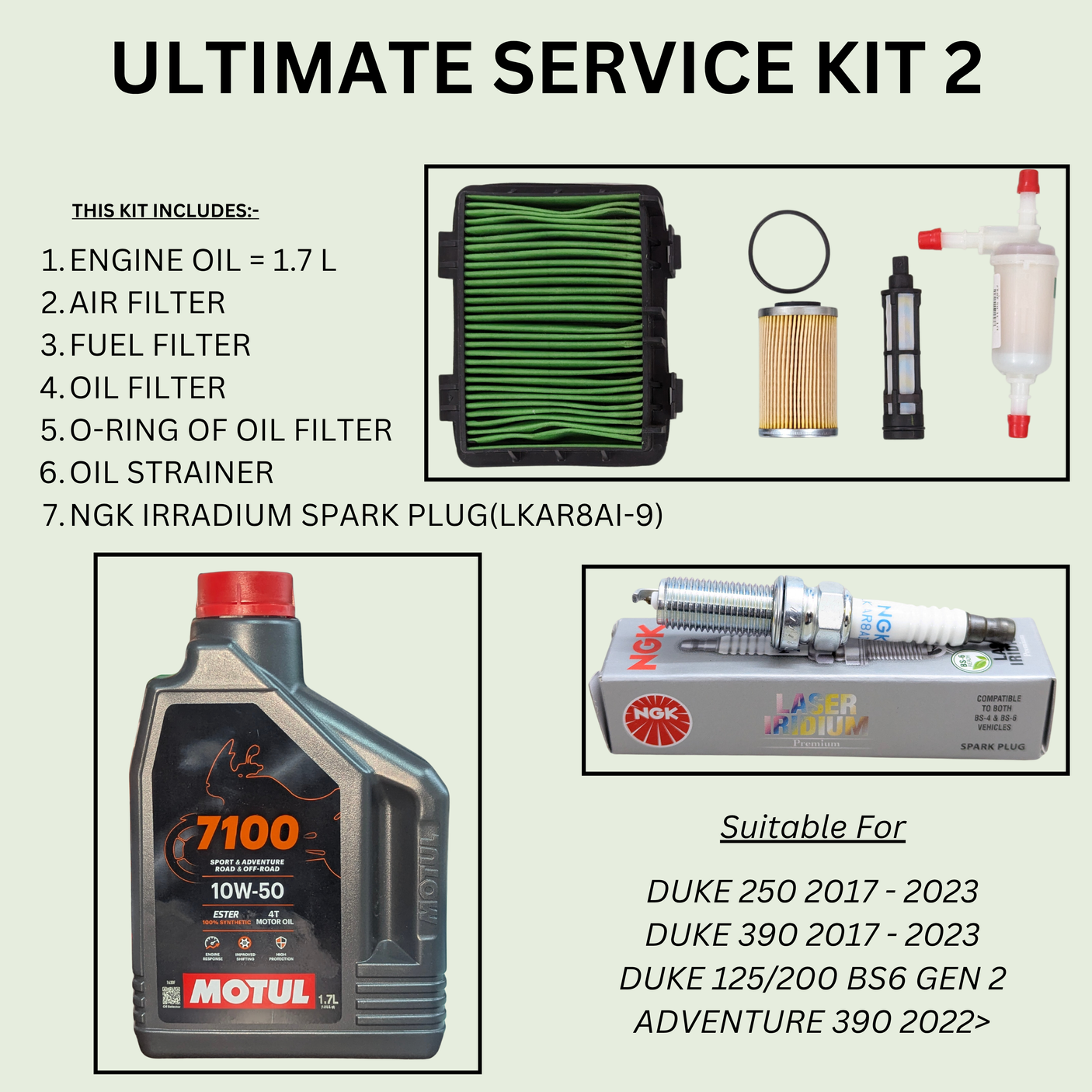 KTM ULTIMATE SERVICE KIT 2 - FOR KTM DUKE 390 / 250 / ADVENTURE 390 2022
