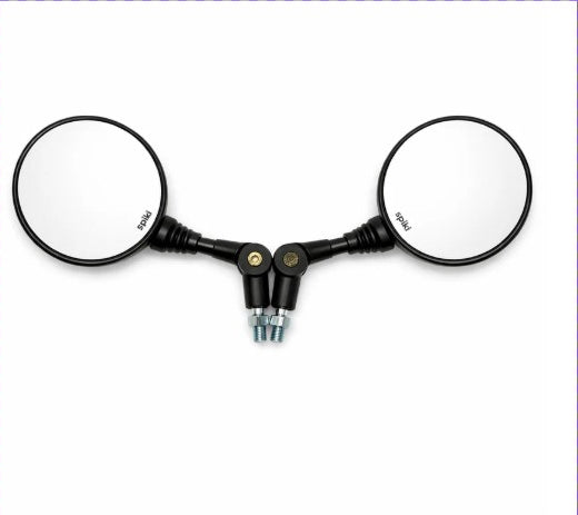 SPIKI CF Touring Mirrors (Pair) | 360 Degree Foldable Rear View Mirrors | Wide View | Universal Fit For Motorcycles