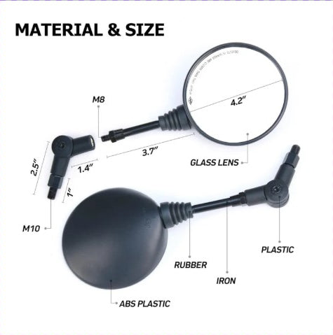 SPIKI CF Touring Mirrors (Pair) | 360 Degree Foldable Rear View Mirrors | Wide View | Universal Fit For Motorcycles
