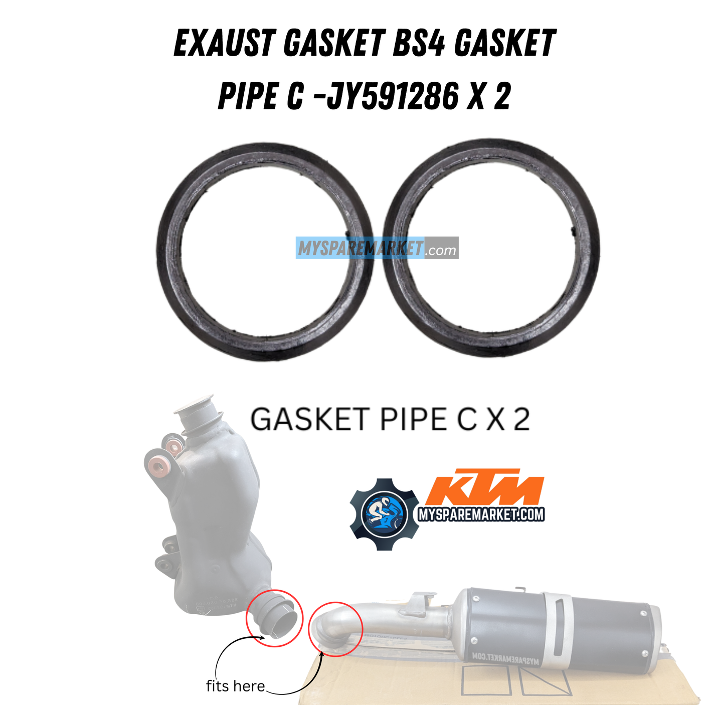 EXAUST GASKET BS4 GASKJET PIPE C -JY591286 x 2