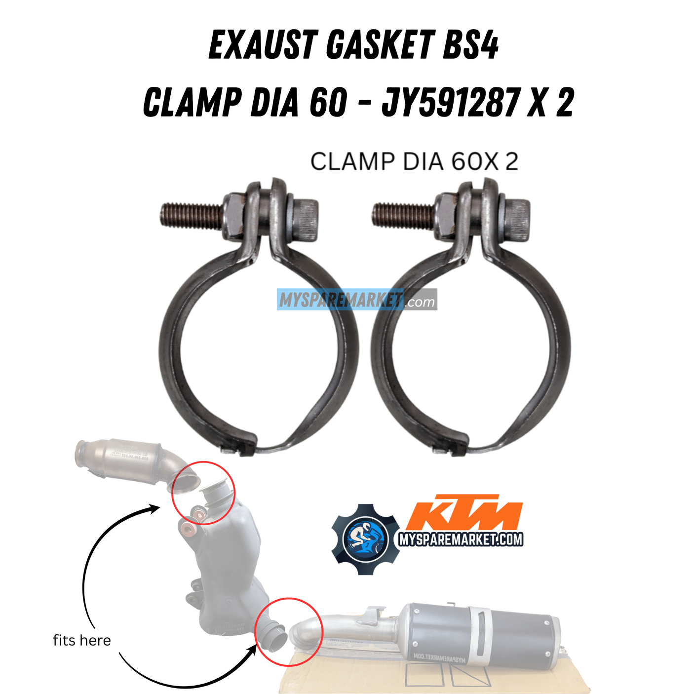 EXAUST GASKET BS4 CLAMP DIA 60 - JY591287 X 2