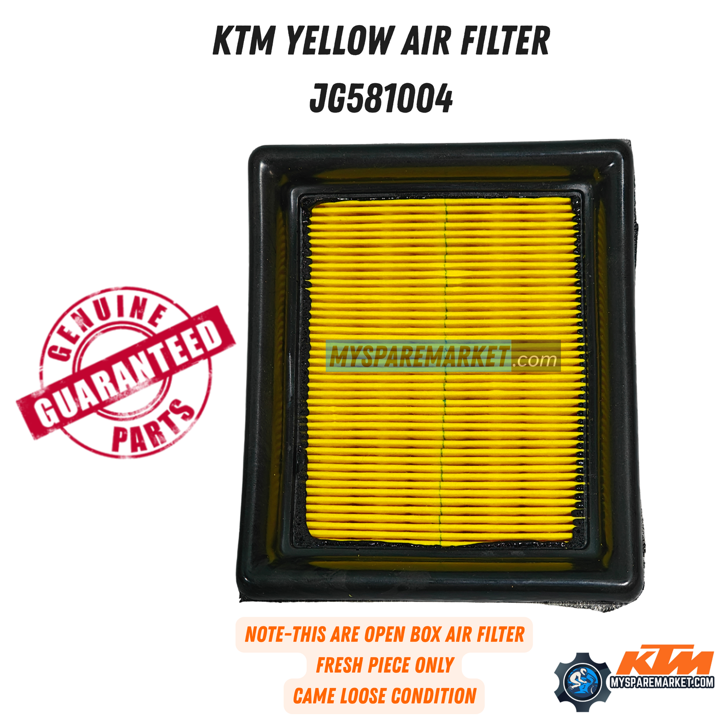 AIR FILTER YELLOW-JG581004 FOR DUKE/RC 125/200