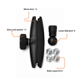 SPIKI Adventure Mirror Spare Kit For 3.0 & 4.0 | Dino Lock, Ball Joint & Mirror Arm - Pack Of 1
